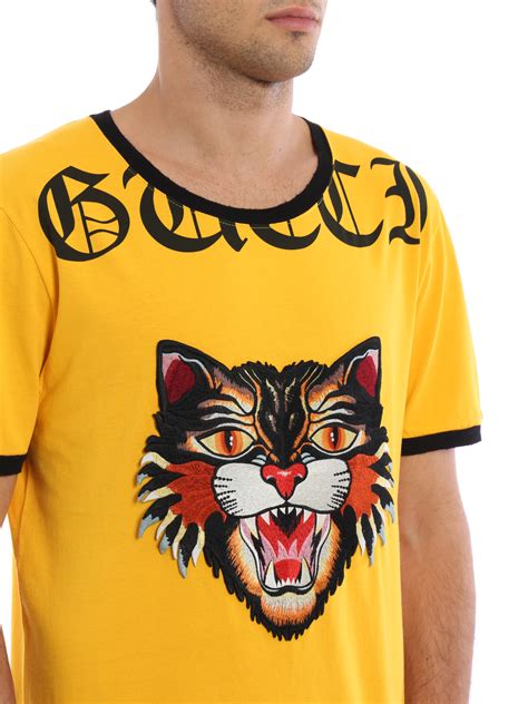 gucci t shirt cat face|Gucci ace angry cat.